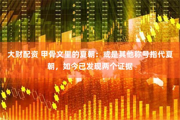 大财配资 甲骨文里的夏朝：或是其他称号指代夏朝，如今已发现两个证据