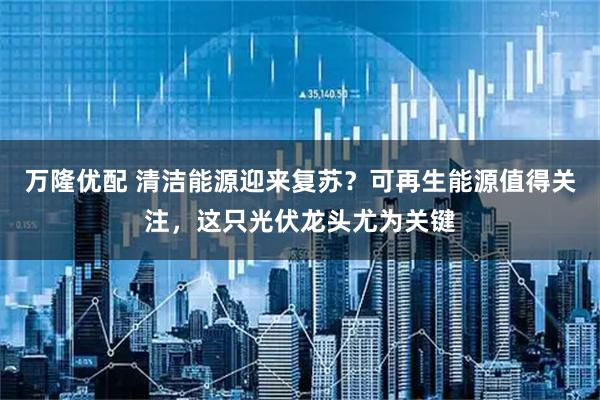万隆优配 清洁能源迎来复苏？可再生能源值得关注，这只光伏龙头尤为关键